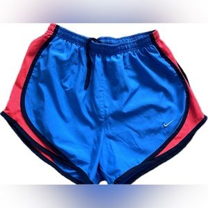 Nike tempo run shorts in royal blue w/ orange trim size small